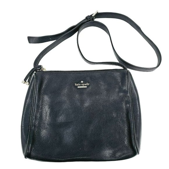 Kate Spade Lombard Street Cayli Black Leather Crossbody Bag Striped Designer - Picture 14 of 14